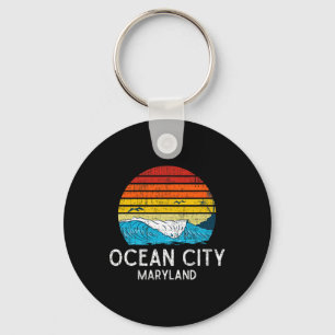 Ocean City Maryland Md Vintage Beach Ocean Family Key Ring