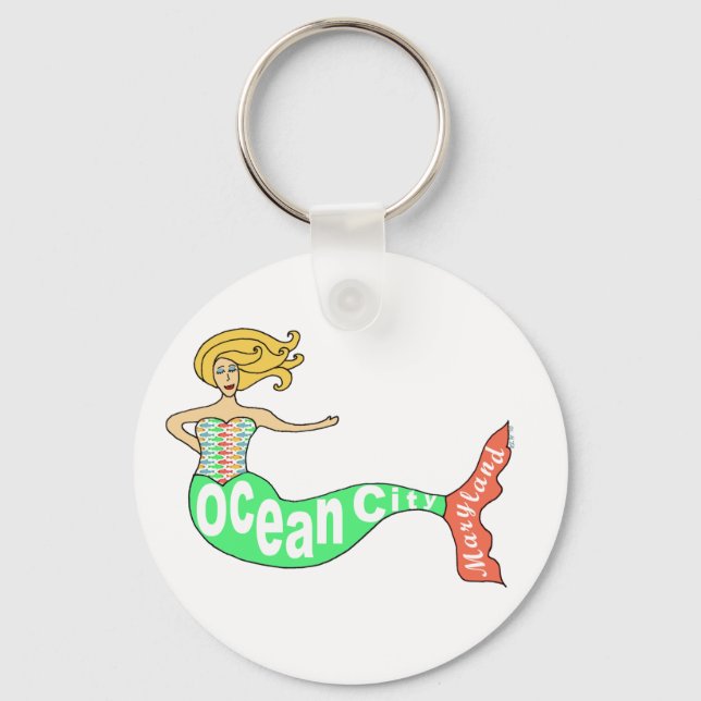 Ocean City, Maryland Mermaid Key Ring (Front)