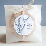 Ocean City Maryland Navy Wedding Favour Classic Round Sticker<br><div class="desc">These Ocean City, Maryland map sticker labels are perfect for favour bags, envelopes or welcome gifts for your Maryland destination wedding. Move the heart by clicking "Edit Using design tool" under "Personalise". This versatile round sticker features a map of Chesapeake Bay including the coast of New Jersey, Delaware, Maryland and...</div>