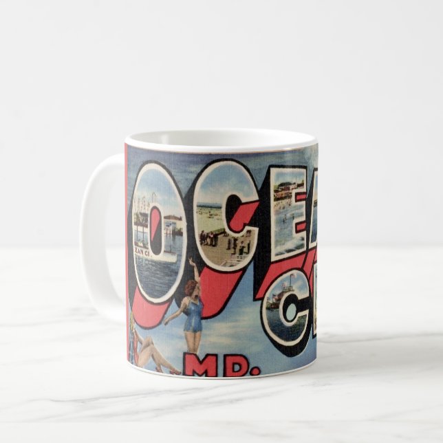 Ocean City MD Greeting Coffee Mug (Front Left)