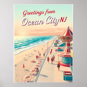 Ocean City, New Jersey – Boardwalk Views Poster