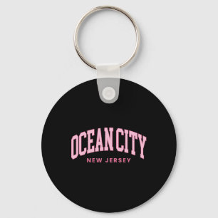 Ocean City New Jersey Nj Retro Preppy Throwback Wo Key Ring