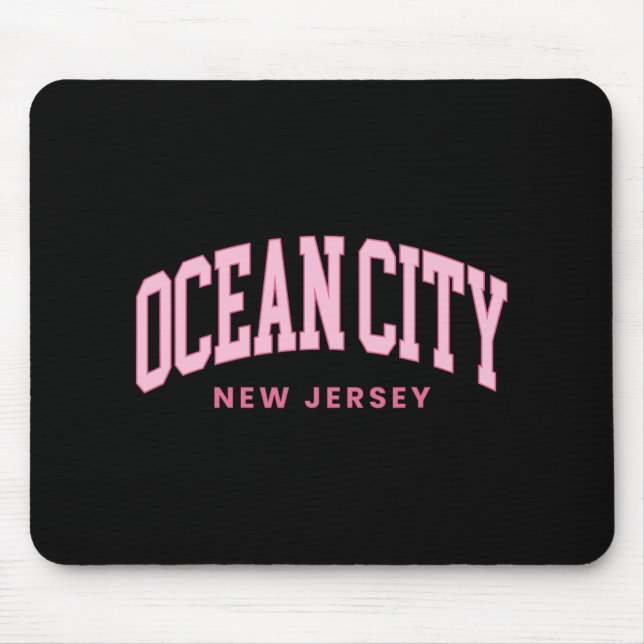 Ocean City New Jersey Nj Retro Preppy Throwback Wo Mouse Pad (Front)