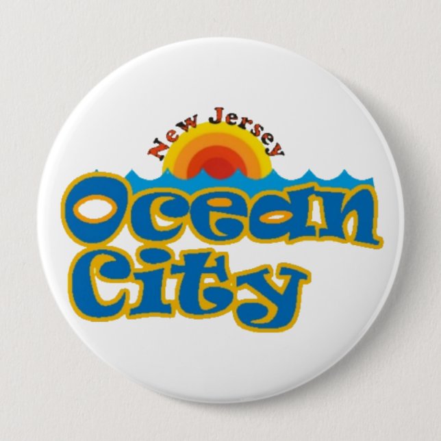 Ocean City NJ 10 Cm Round Badge (Front)