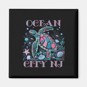 Ocean City Nj Turtle Lover Colorful Beach Souvenir Magnet