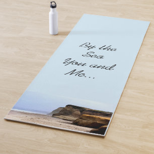 Ocean Cliffs Quote Yoga Mat