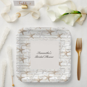 Ocean Coast View Bridal Shower Paper Plate