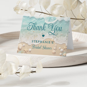 Ocean Coastal Beach Theme Bridal Shower Thank You Card