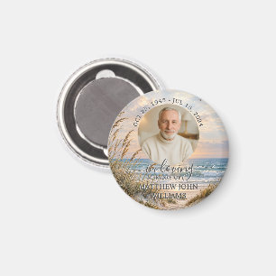 Ocean Coastal Sunset Male Photo Funeral Memorial Magnet