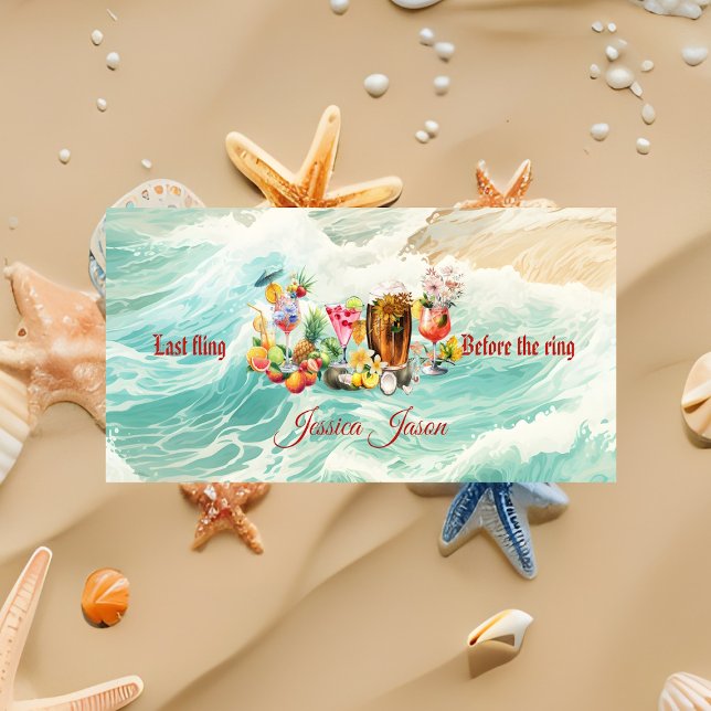 Ocean Cocktails Tropical Fruits Bachelorette Party Beach Towel (Ocean Cocktails Tropical Fruits Bachelorette Party Beach Towel)