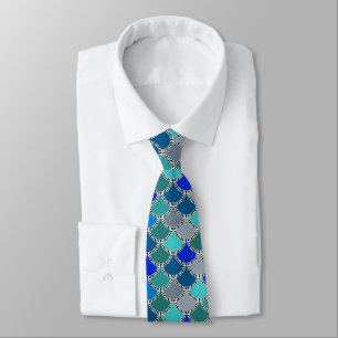 Ocean Colours Mermaid Scales Pattern Tie