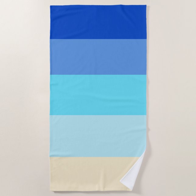 Ocean Colours Stripes  Beach Towel (Front)