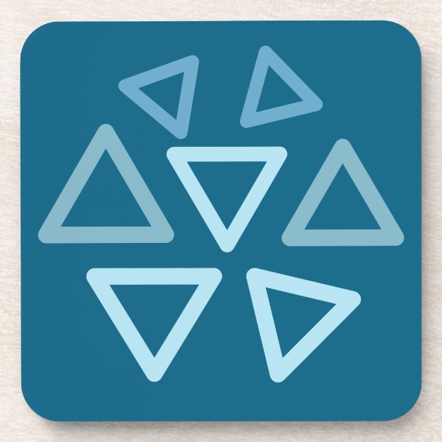 Ocean Colours Triangle Pattern Coaster (Front)
