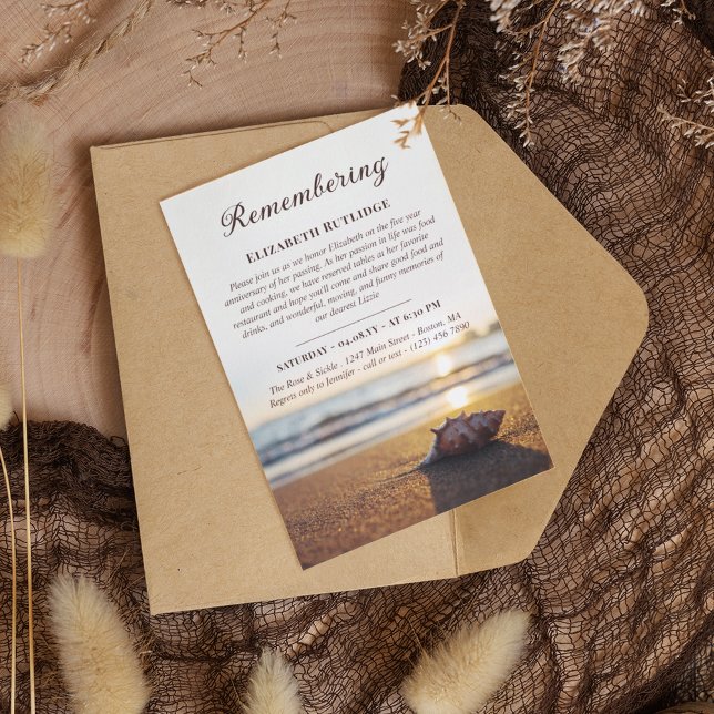 Ocean Conch Remembering Death Anniversary Invitation (Creator Uploaded)