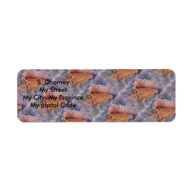 OCEAN CONCH SEASHELL Return Address (Front)