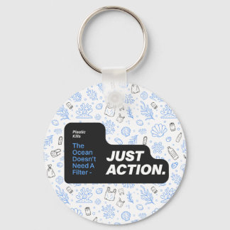 Ocean Conservation Plastic Pollution Awareness  Key Ring