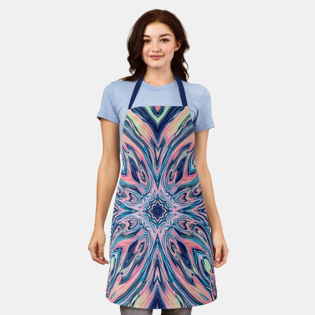 ocean coral agate pattern apron (Worn)