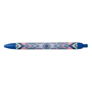 ocean coral agate pattern blue ink pen