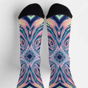 ocean coral agate pattern socks
