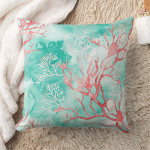 Ocean Coral Reef Pattern Cushion