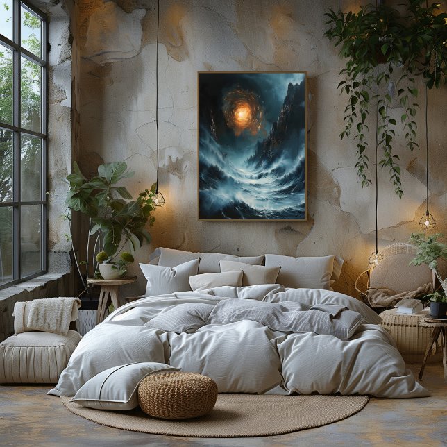 Ocean Cosmic Spiral: Surreal Marine Landscape Poster (Creator Uploaded)