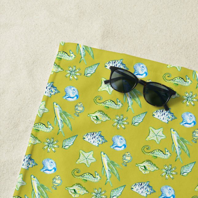 Ocean creatures  beach towel (In Situ)
