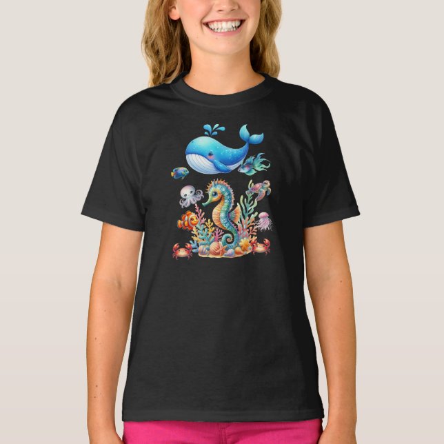 Ocean Creatures Kids T-Shirt (Front)