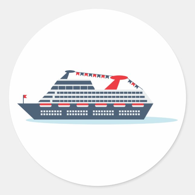 Ocean Cruise Ship Classic Round Sticker (Front)