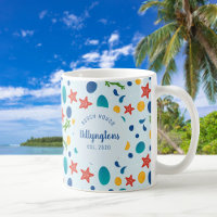 Ocean custom family name beach house sea collage