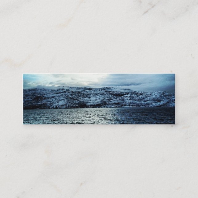 Ocean Dark Blue Clouds Bookmark Mini Business Card (Front)