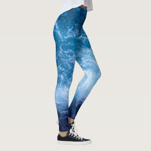 Ocean - Dark Blue Waves Leggings