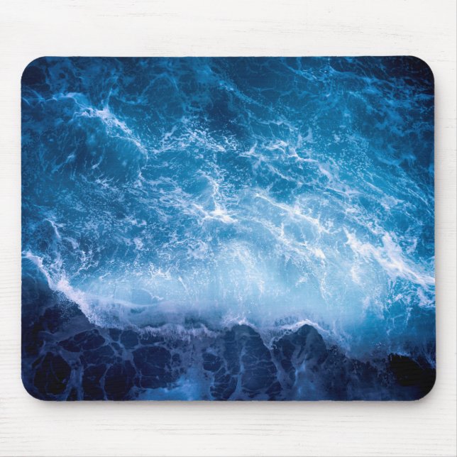 Ocean - Dark Blue Waves Mouse Pad (Front)