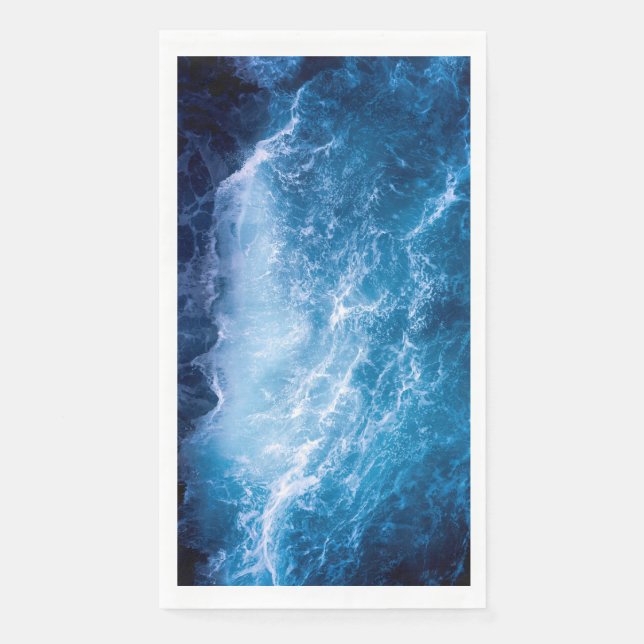 Ocean - Dark Blue Waves Napkin (Front)