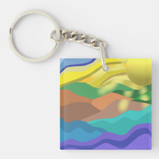 Ocean Dessert Summer Landscape Abstract Key Ring