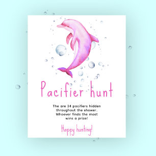 Ocean dolphin - Pacifier hunt game baby shower Poster