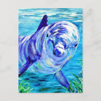 Ocean Dolphins Painting Dolphin Underwater Picture Postcard