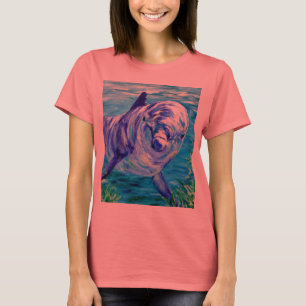 Ocean Dolphins Painting Dolphin Underwater Picture T-Shirt