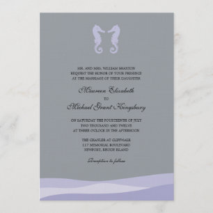 Ocean Double Seahorse Wedding Invitations
