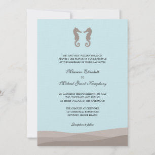 Ocean Double Seahorse Wedding Invitations