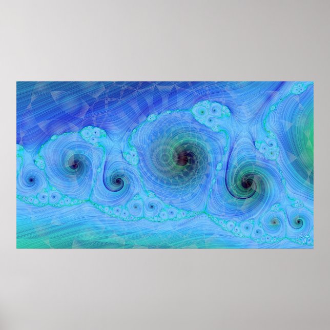 Ocean Dream Geo Fractal Poster (Front)