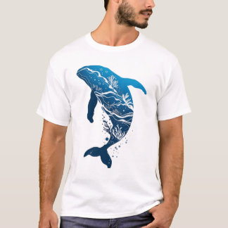 Ocean Dream Whale Illustration T-Shirt