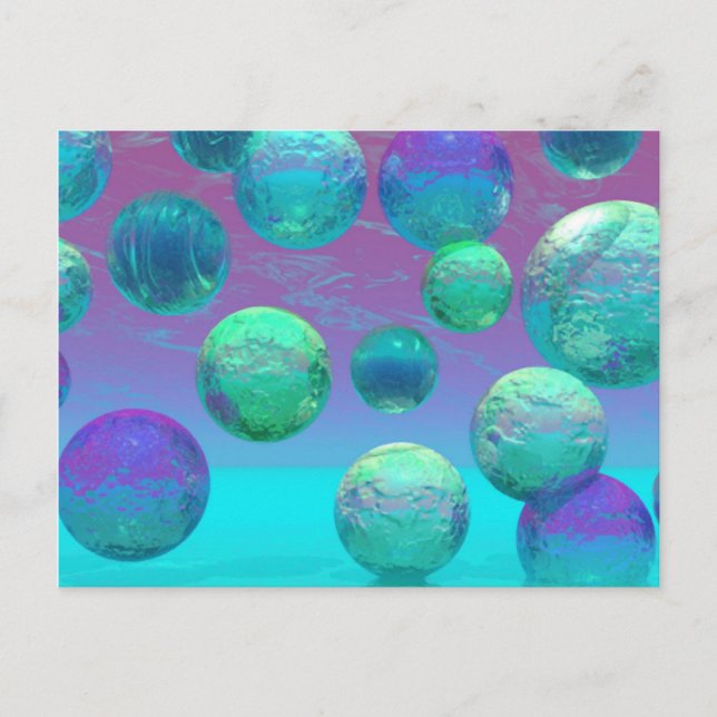 Ocean Dreams - Aqua and Violet Ocean Fantasy Postcard (Front)