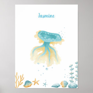 Ocean Dreams Discovery Jellyfish Customisable Poster