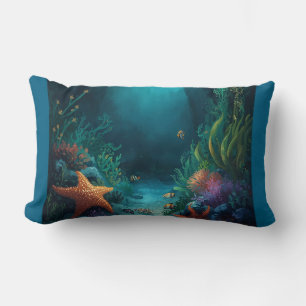 Ocean Dreams, Tropical Starfish and Seaweed  Lumbar Cushion