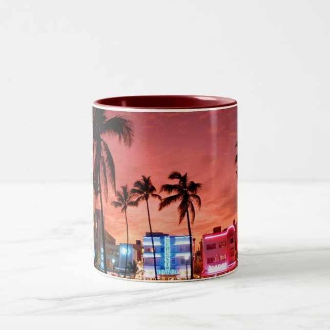Ocean Drive - Miami Beach Skyline Coffee Mug (Center)