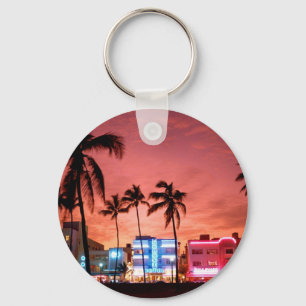 Ocean Drive - Miami Beach Skyline Keychain