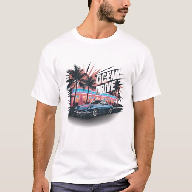 ocean drive Ocean-themed  T-Shirt (Front)