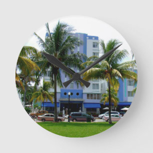 Ocean Drive Round Clock