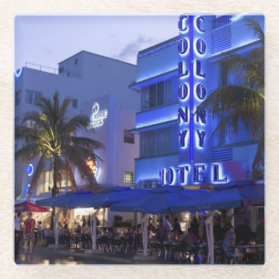 Ocean Drive, South Beach, Miami Beach 2 Glass Coaster