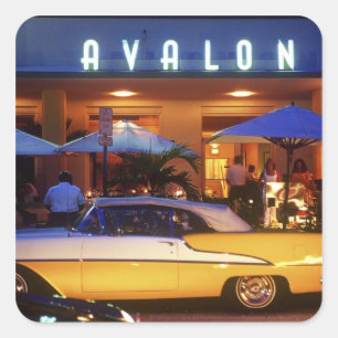 Ocean Drive, South Beach, Miami Beach, Square Sticker